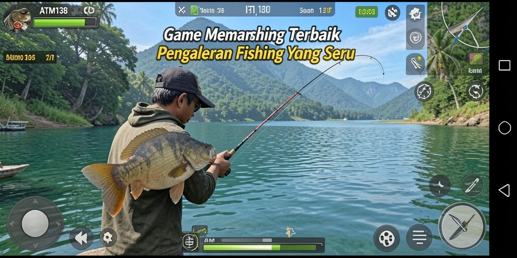 Tampilan gameplay ATM138 yang memukau saat memancing ikan.