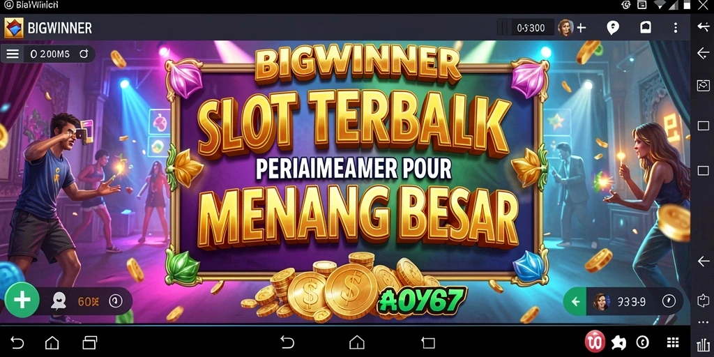 Tampilan gameplay Slot dari aplikasi BIGWINNER yang penuh warna dan menarik.