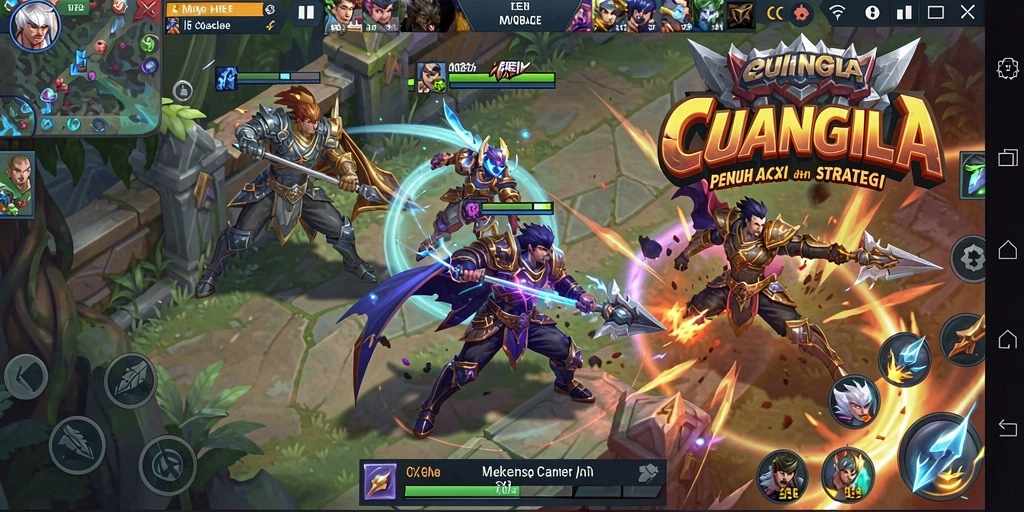 Screenshot gameplay seru dari CUANGILA yang menunjukkan pertempuran tim.