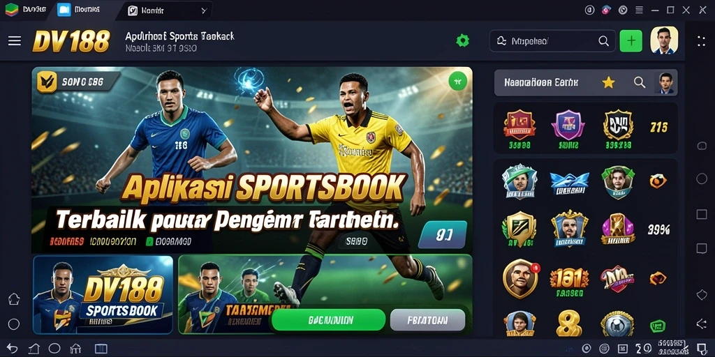 Screenshot utama menampilkan pengalaman taruhan seru dalam aplikasi Sportsbook DV188.
