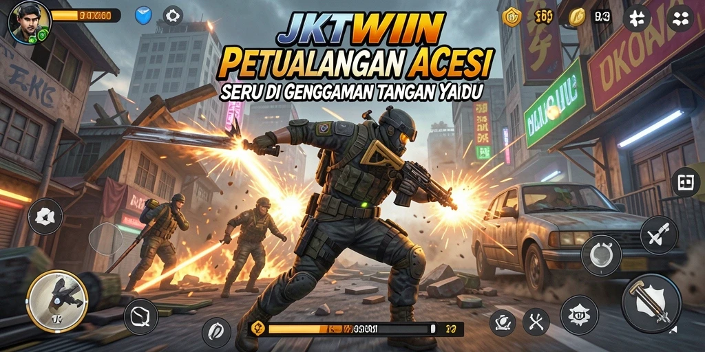 Gameplay seru JKTWIN dengan aksi mendebarkan di setiap level.