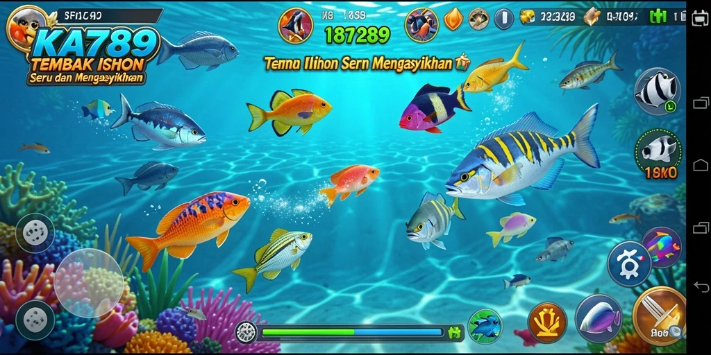 Screenshot gameplay KA789 yang menunjukkan keseruan menembak ikan.