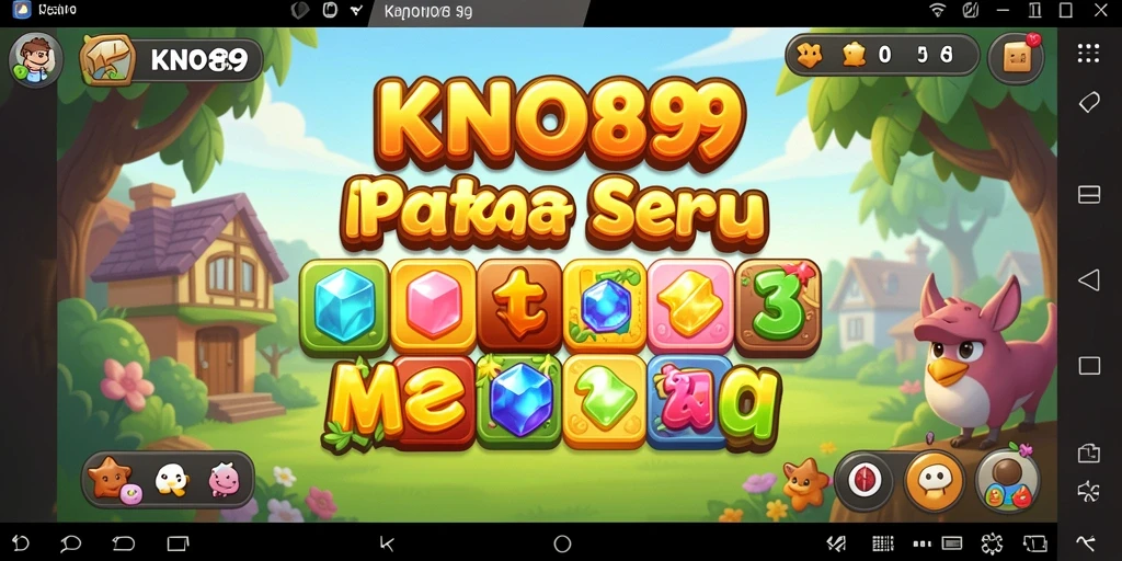Screenshot gameplay KNO89 menampilkan aksiMatch-3 yang seru dan penuh warna.