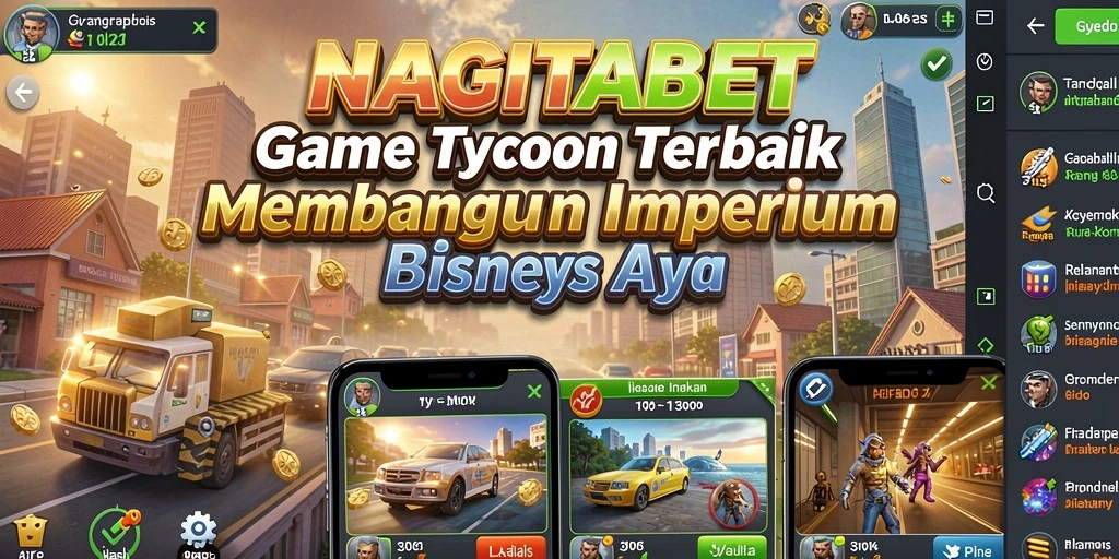 Tampilan gameplay seru NAGITABET yang memungkinkan pengelolaan bisnis.