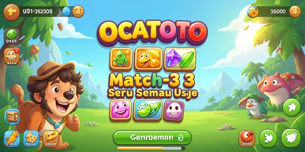 Tampilan gameplay OCATOTO yang penuh warna dan seru.