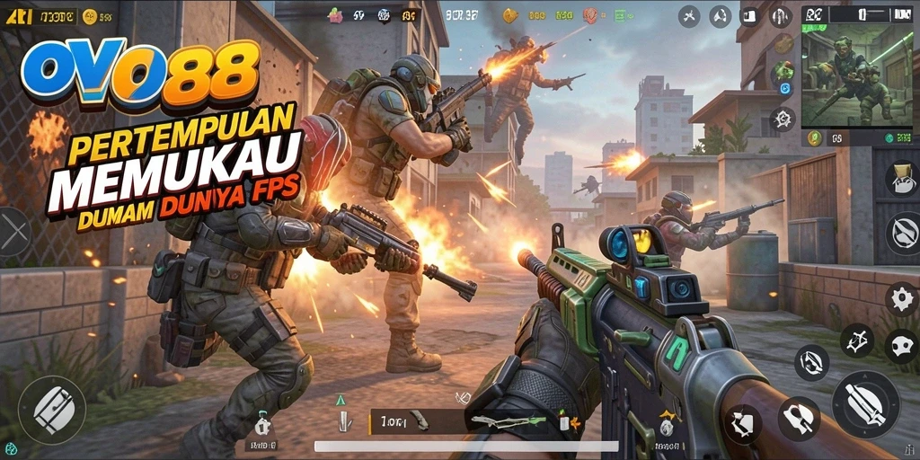 Tampilan gameplay seru dalam OVO88 dengan aksi tembak-menembak.