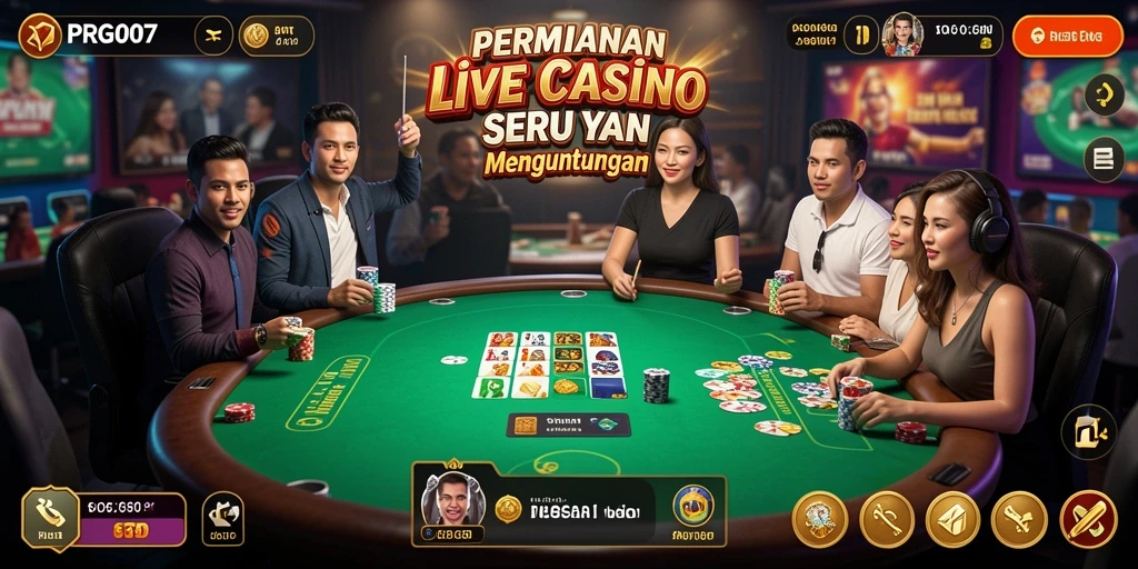 Tampilan gameplay Live Casino yang menarik dan interaktif.