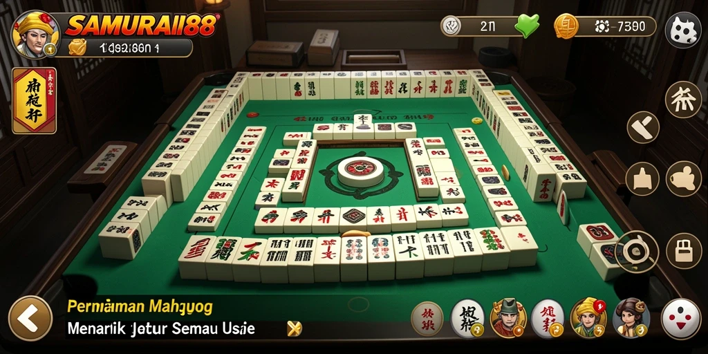 Tampilkan gameplay seru dari <strong>SAMURAI88</strong> saat mencocokkan ubin Mahjong.