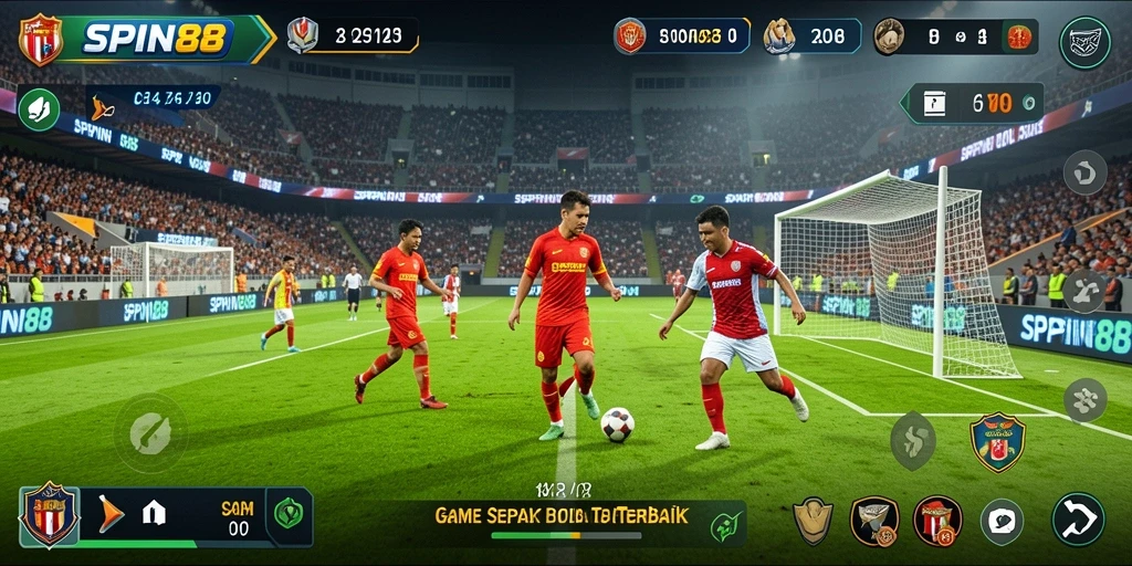 Gameplay dinamis SPIN88 dalam aksi sepak bola.